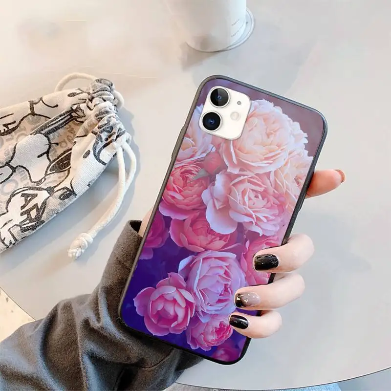 

beautiful peony flower Phone Case for iPhone 12 11 mini pro XS MAX 8 7 6 6S Plus X 5S SE 2020 XR