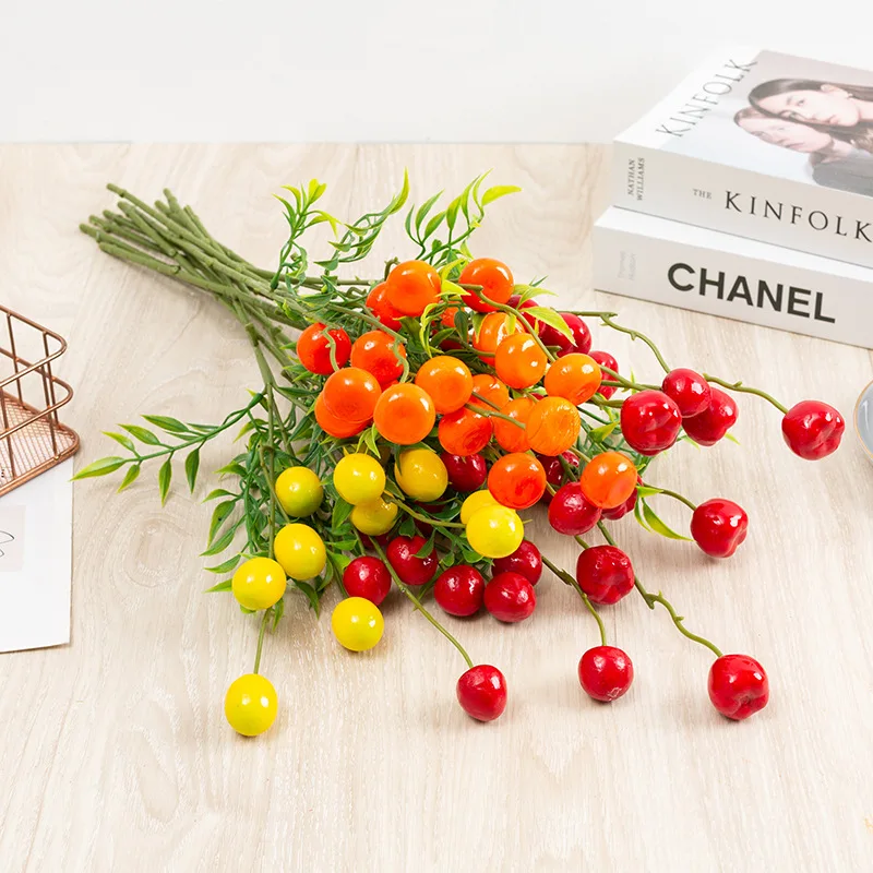 

Artificial Plant Cherry Sugar Orange Fruit Living Room Dining Room Furniture Decoration Gardening Project Flower Arrangement DIY
