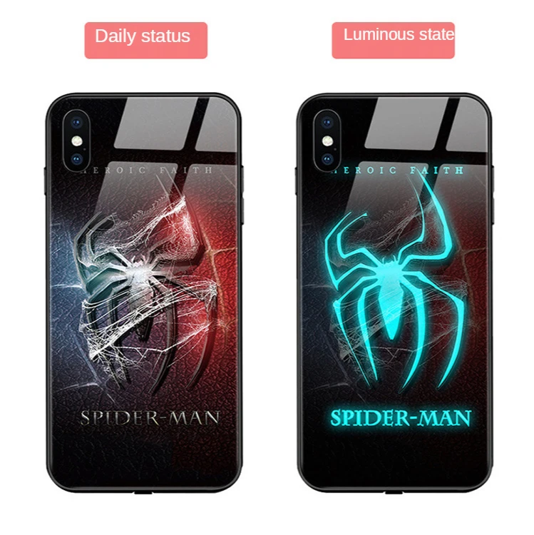 

Disney Marvel Spiderman Captain America phone case for iPhone12Pro/xsmax/xs/11pro/se/xr/6s/8p/7plus/12mini luminous phone case