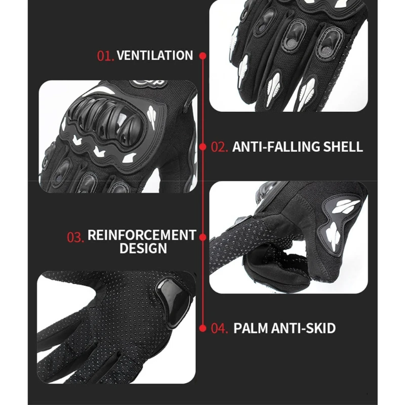 

Motorcycle Glove Dirt Bike Outdoor Riding Breathable Gloves Windproof Non-slip Full Finger Gloves for Motocross Motorbike