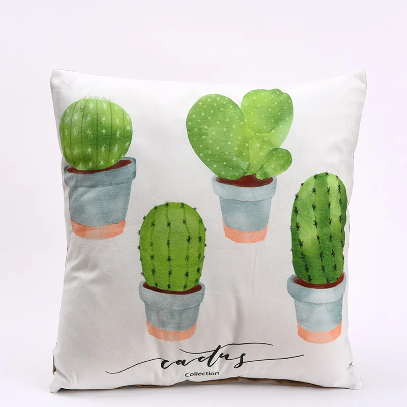 

Greenery Cactus Cushion Pillow Home Decor Short fluff Cushion Simpler Sofa Throw Pillowcase Pillow High Quality Cushion