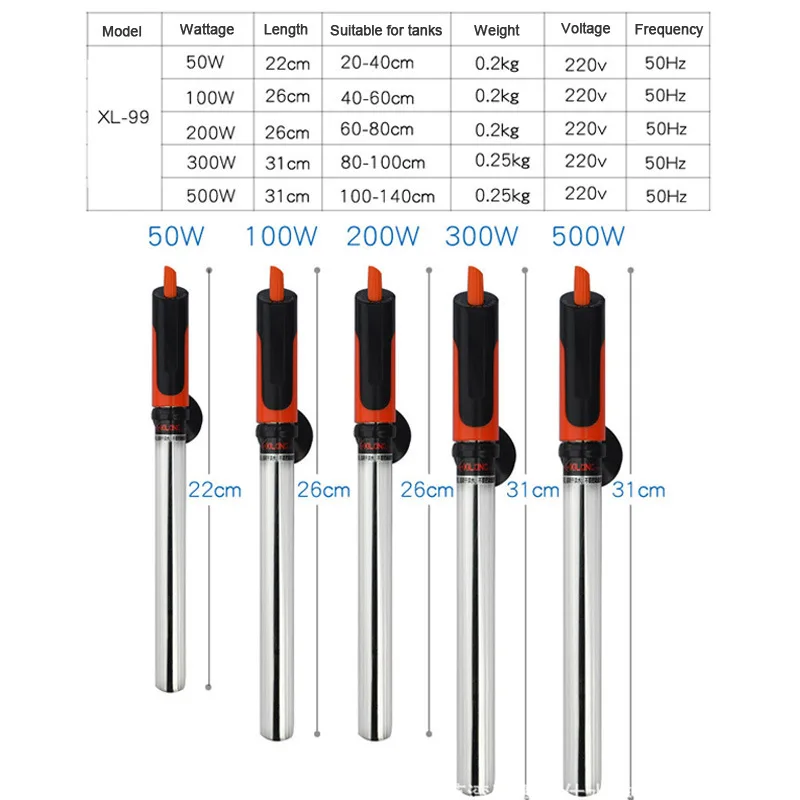 

Red Fish Tank Heating Rod Aquarium Automatic Constant Temperature Heating Rod Turtle Stainless Steel Aquarium Accessories