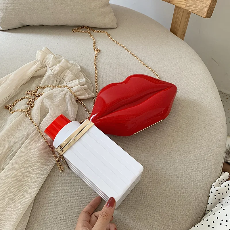 Женская сумка-мессенджер акриловая мини-сумка через плечо в форме губ | Багаж и