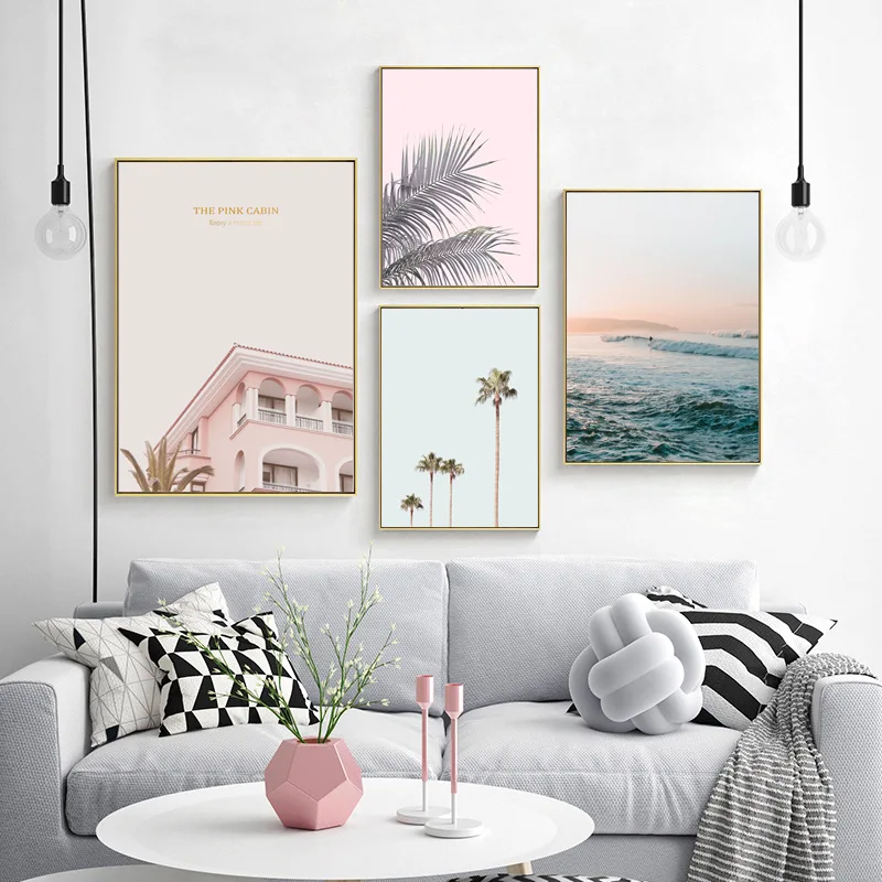 

Seascape Cactus Coconut Tree Quotes Canvas Painting Wall Art Decoration Posters and Prints Wall Paintings for Living Room Decor