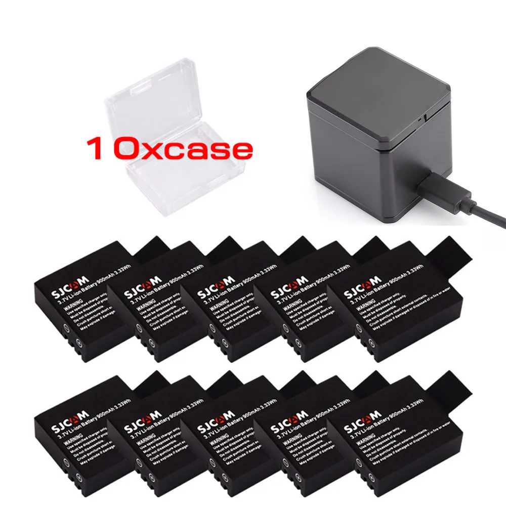 

10 pcs 900mAh SJCAM SJ4000 Battery for M10wifi / SJ4000 / SJ4000wifi / SJ5000wifi /SJ5000x Elite Sports Action Camera