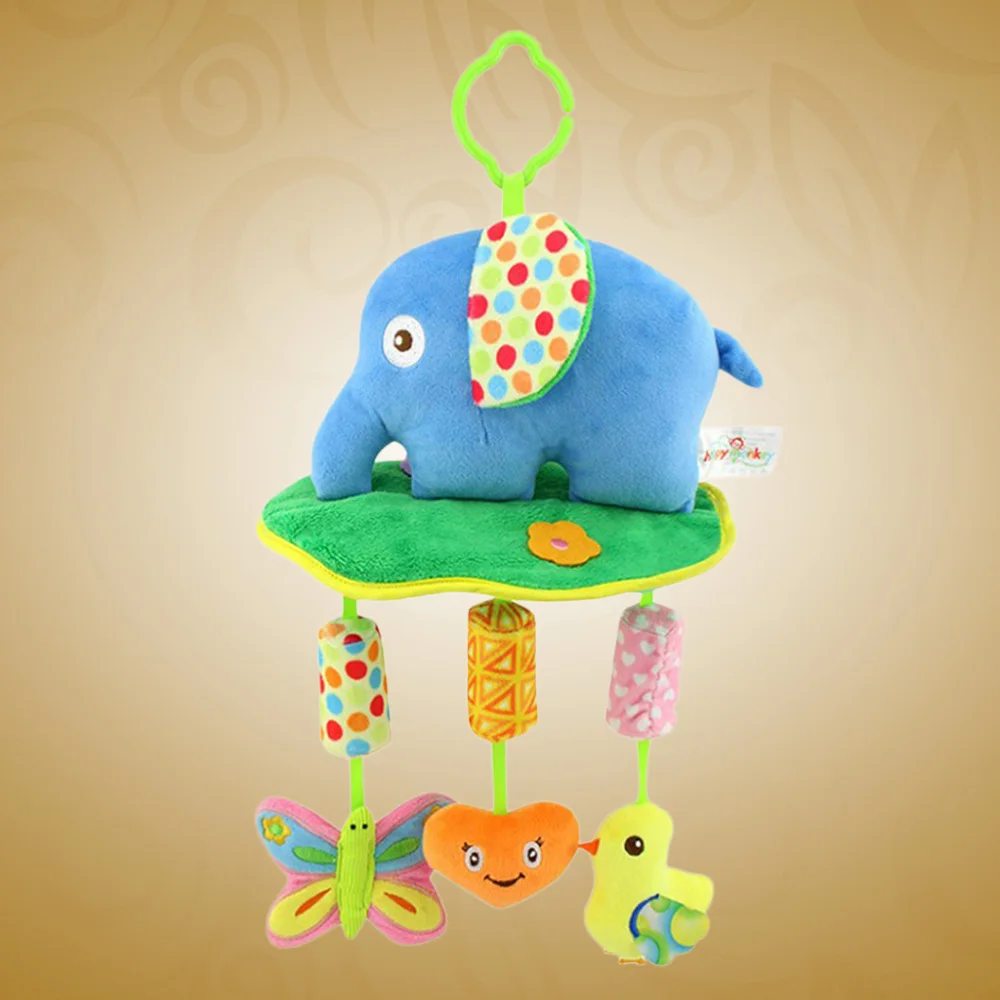 

Kid Baby Crib Pram Hanging Bell Puppet Toys Rattles Stroller Car Seat with Ringing Bell Wind Chime (Elephant)