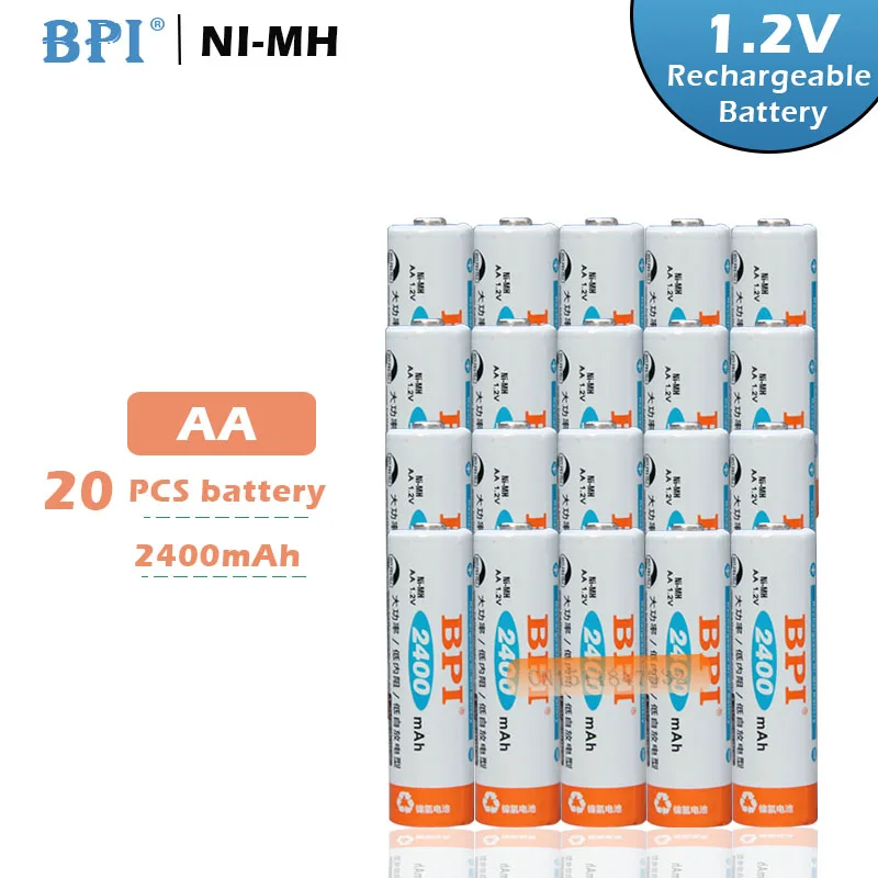 20 шт.! Аккумуляторная батарея BPI 1 2 В 2400 мА/ч AA NiMh LSD с зарядным током 0 24 А для
