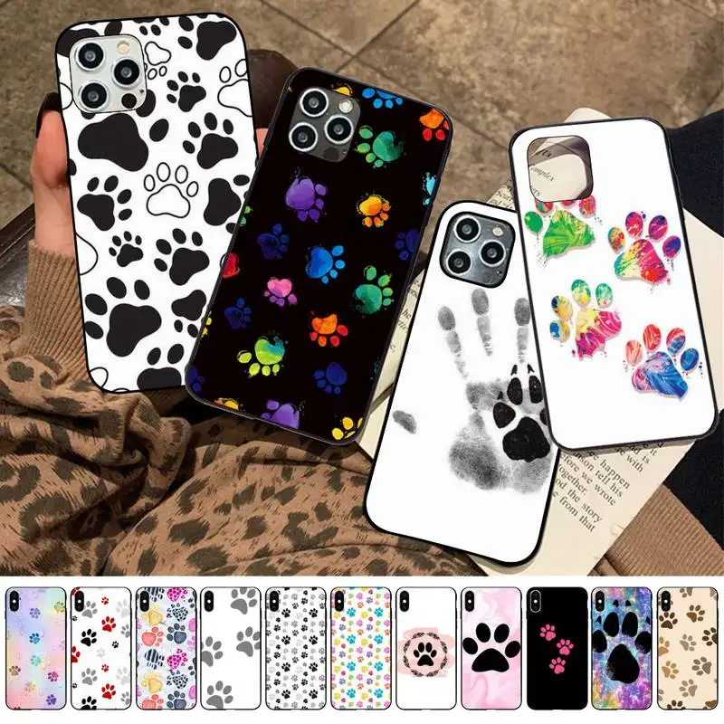 

Yinuoda Best Friends Dog Paw Phone Case for iPhone 11 12 13 mini pro XS MAX 8 7 6 6S Plus X 5S SE 2020 XR case