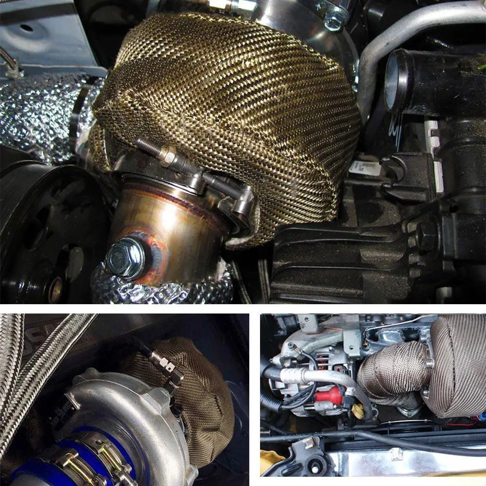 T3 T25 T28 GT25 28 30 35 Titanium Lava Fiber Turbo Blanket Heat Shield Barrier Turbocharger Cover Wrap Thermal Protection | Автомобили и