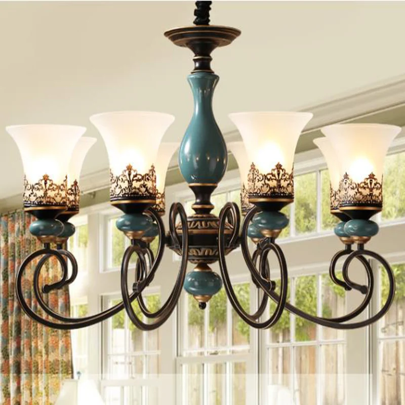 Антикварная светодиодсветодиодный Керамическая люстра во французском стиле