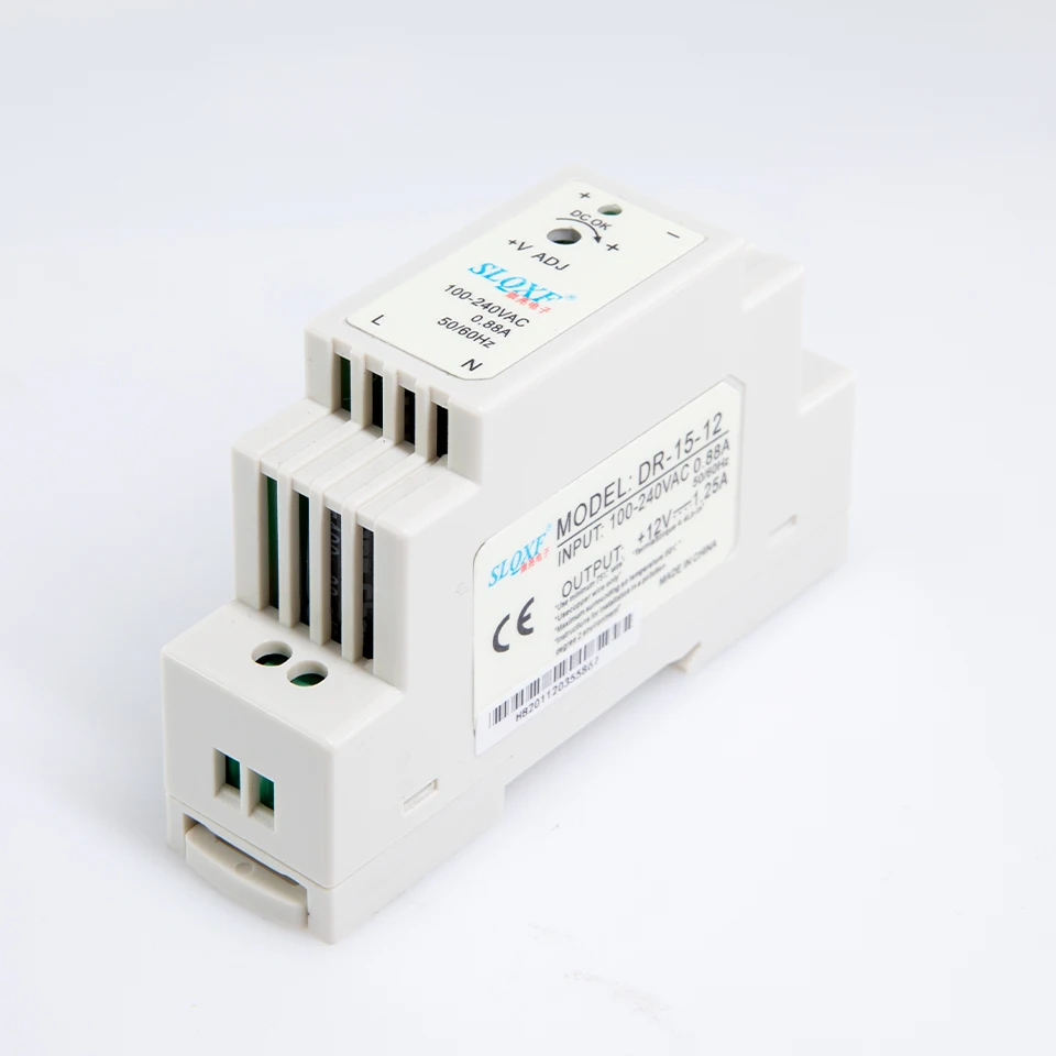 Промышленный Блок питания DR-15 DR-30 DR-45 DR-60 -5/12/15 Вт 30 45 60 15/24