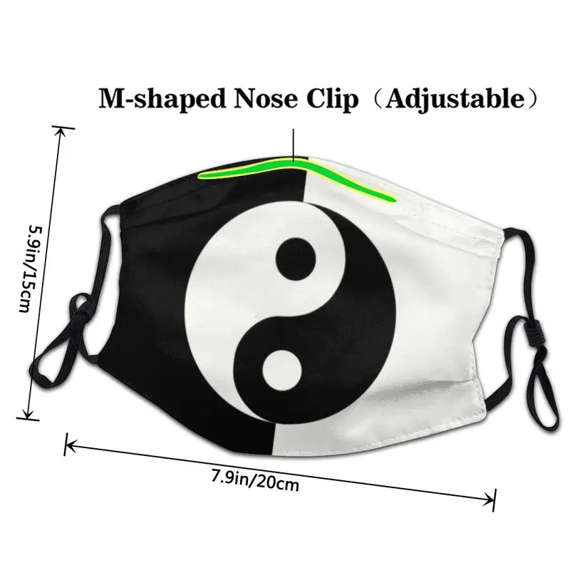 Черно-белая маска Инь Янь пылезащитная неодноразовая для лица мистического