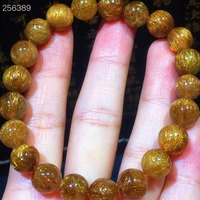 9 7mm top natural copper rutilated quartz bracelet clear round beads women men cat eye wealthy aaaaa