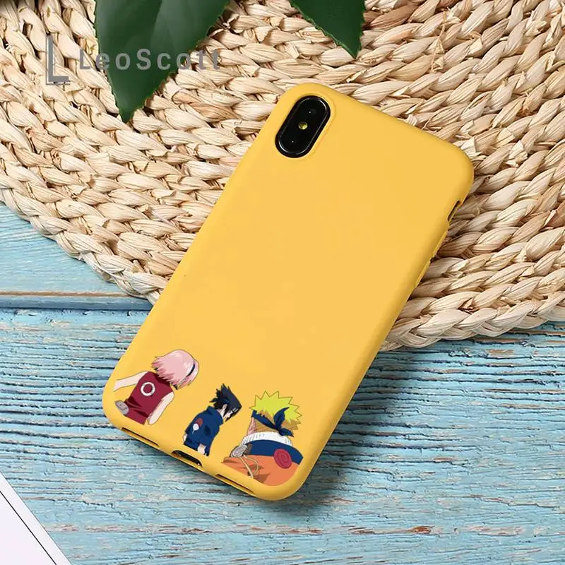 

Naruto Kakashi Squad Phone Case Yellow Candy Color for iPhone 11 12 mini pro XS MAX 8 7 6 6S Plus X SE 2020 XR