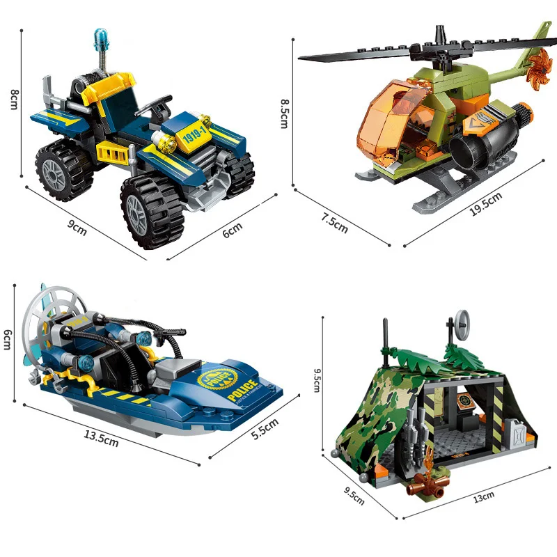 

Field action Building Blocks creator Cross-country Move Fortress Helicopter Small Grain Assembling DIY Toys For Children
