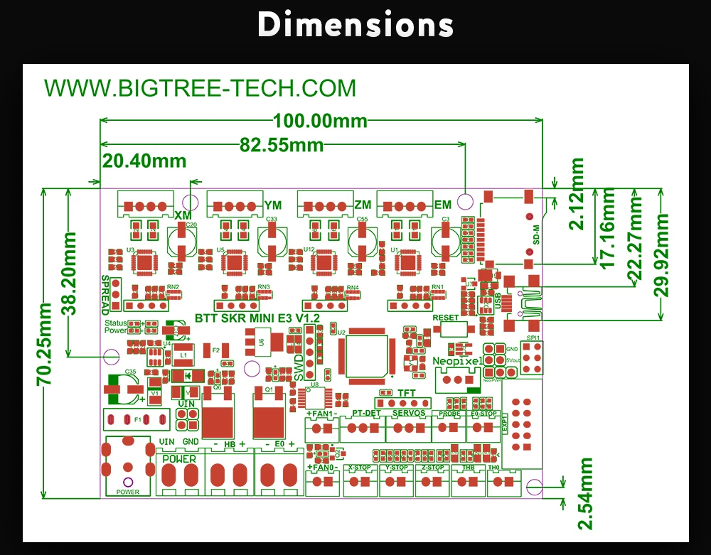 BIGTREETECH SKR mini E3 V1.2 плата управления 32 бит с TMC2209 UART драйвер части 3d принтера skr v1.3 E3 Dip для Creality Ender 3