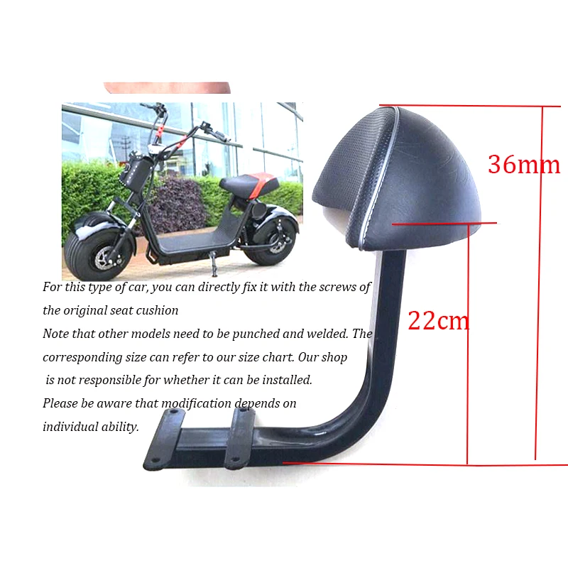 

Rear Seat Backrest Bracket Support Cushion Accessories for Citycoco Electric Scooter