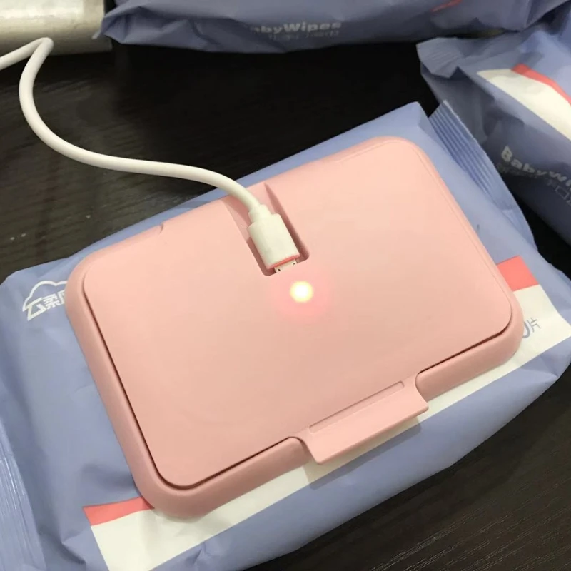 

USB Baby Wipes Heater Thermal Warm Wet Towel Dispenser Napkin Heating Box Warmer