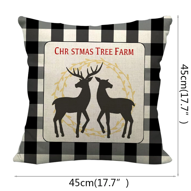 Ретро плед наволочка Рождественская елка олень диванная декоративная домашний