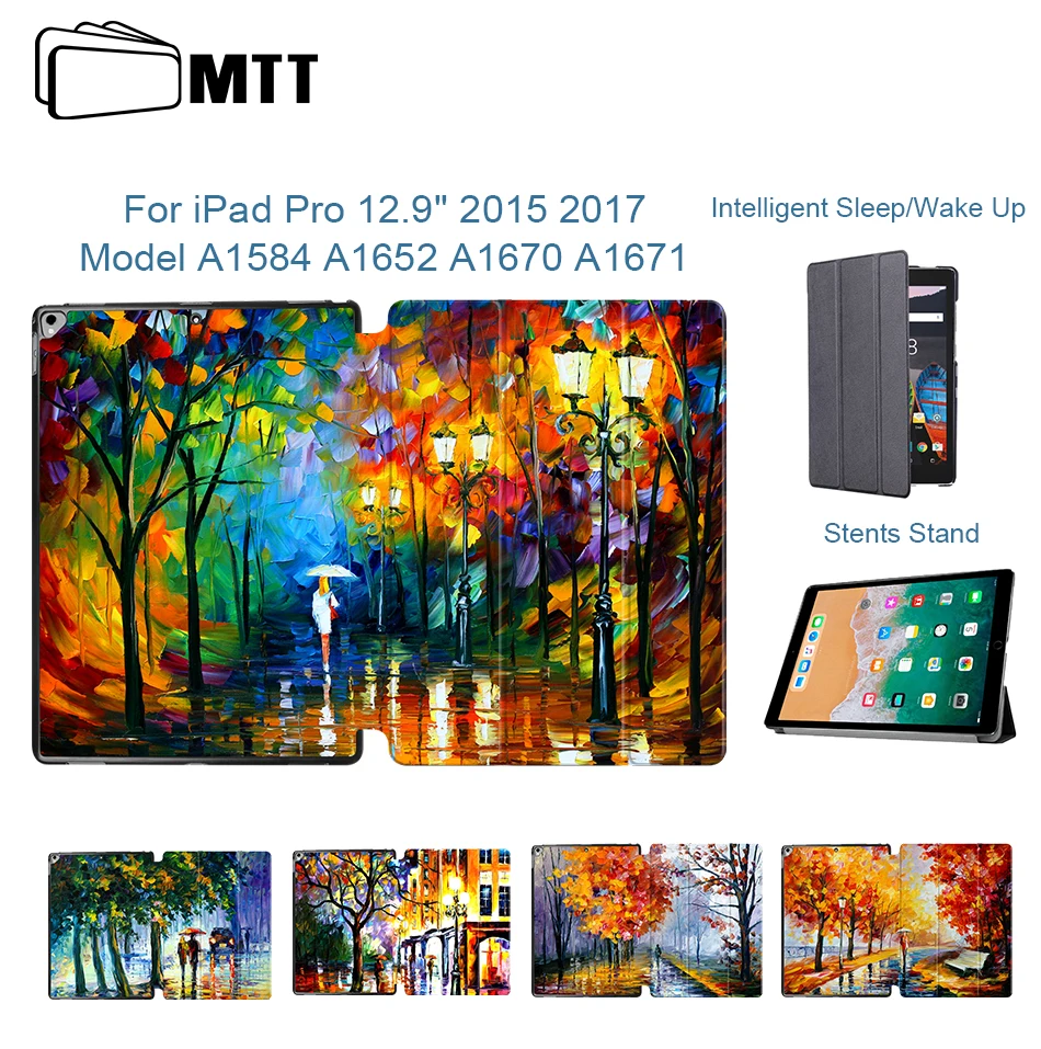 MTT чехол для планшета для Apple iPad Pro 12,9 дюймов версия тонкий из искусственной кожи флип складной Стенд смарт-чехол Авто Режим сна/пробуждения