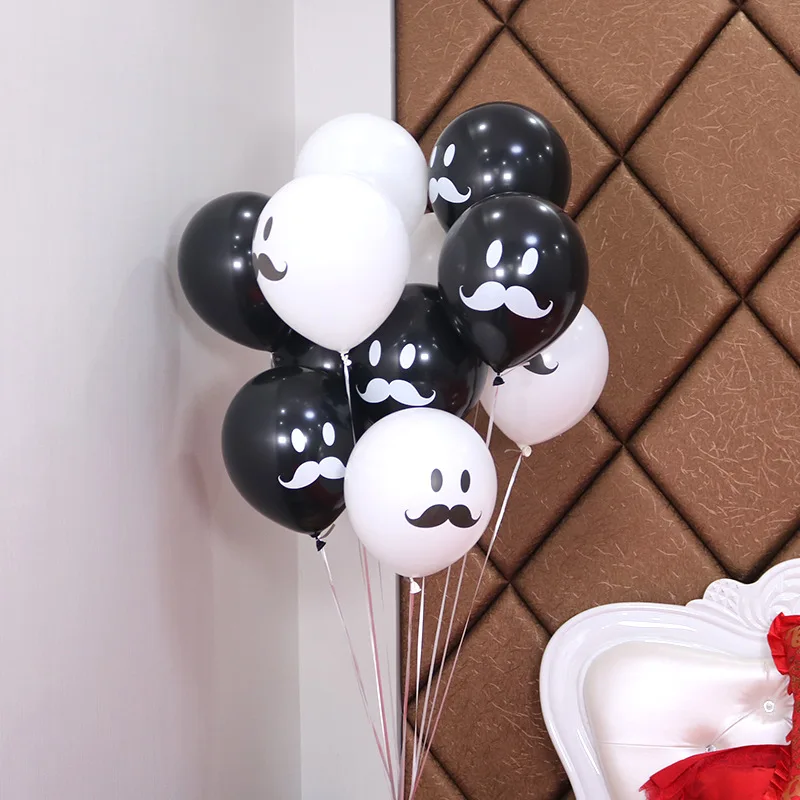 10 шт 12 дюймов Джентльмен Усы латексные шары толстый мультфильм бородатый