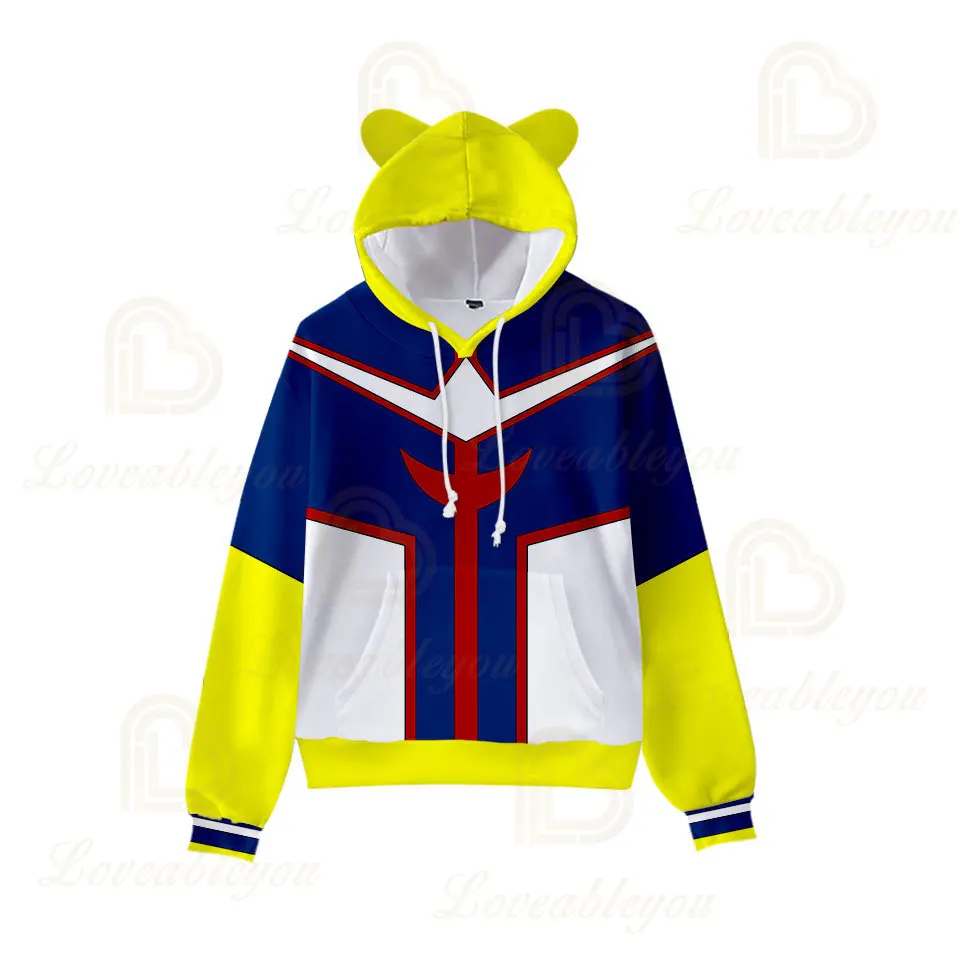 

My Hero Academia Children Kids Cat Ear Hoodies Harajuku Boys Girls Women Sweatshirt Long Sleeve Hooded Sweatshirts