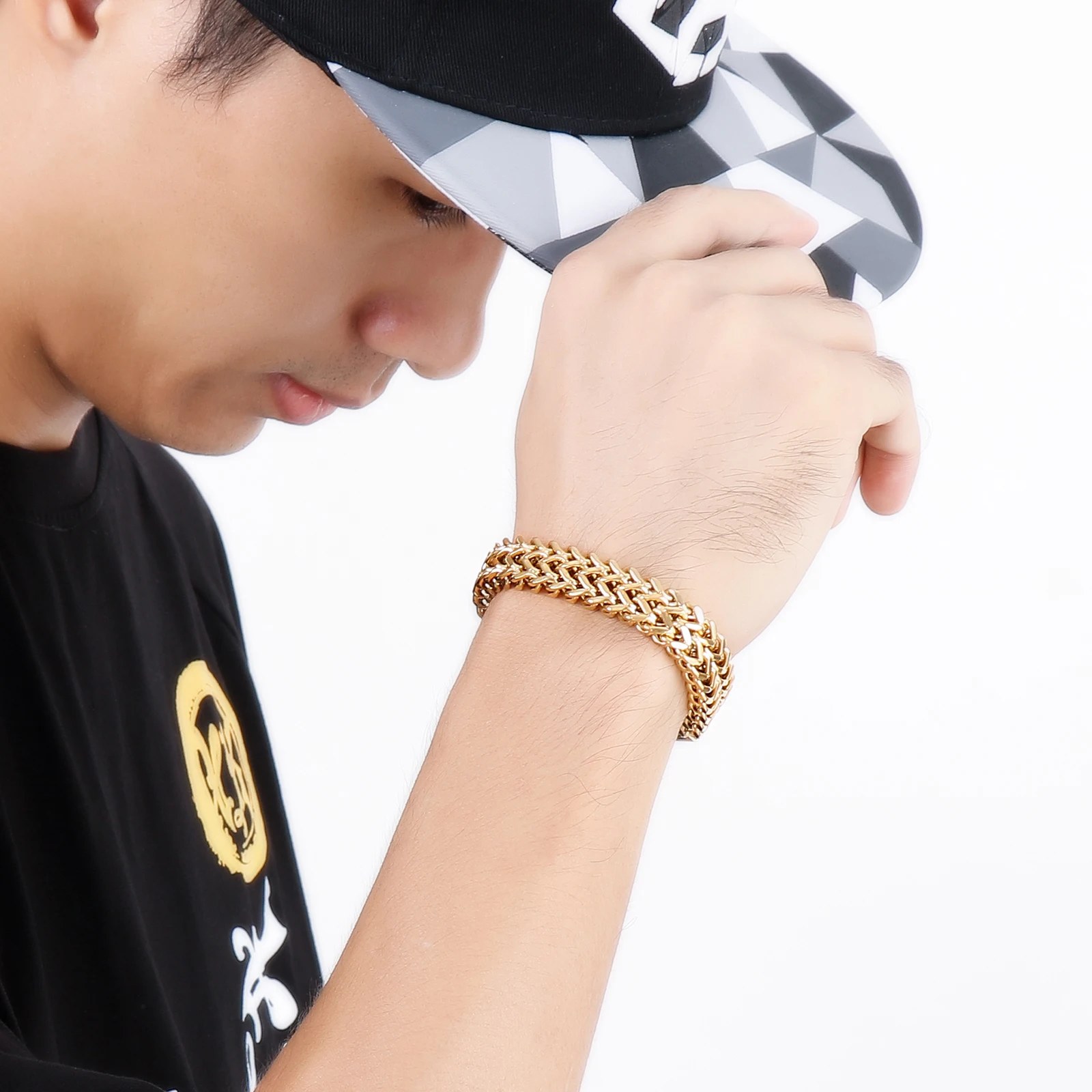 Мужские браслеты-цепочки из нержавеющей стали KALEN черные браслеты с цепочкой