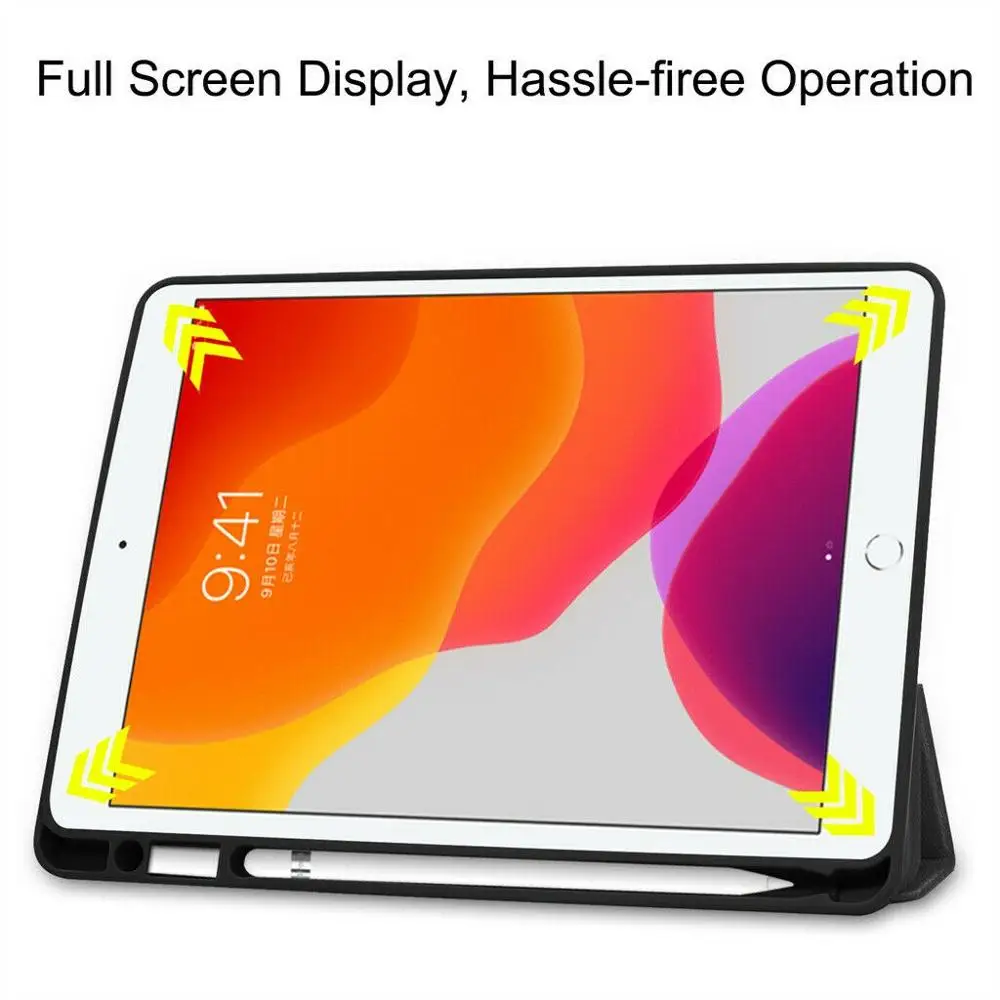 Для iPad 7th 10 2 дюймов 2019 PU кожаный умный чехол тонкий корпус стоящий флип-чехол с