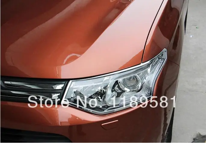 

For Mitsubishi Outlander 2013-2015 ABS Chrome Decorate Front Head Light Headlight Lamp Cover Trim Molding Frame