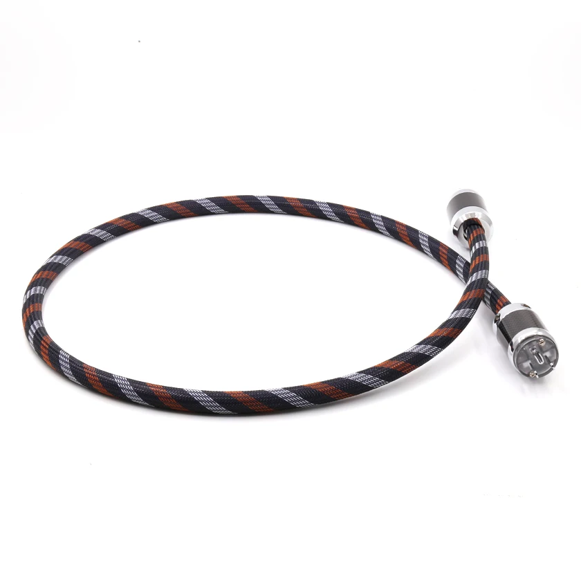 

Hifi Unprinted Carbon Fiber Rhodium Plated US Power Plug Connector OCC US AC Audio Power Cable hifi AC Power Cord