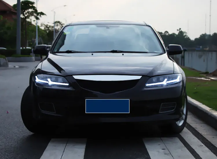 2 шт. автомобильный стиль все-светодиодный фары для Mazda 6 2003-2008 для 6 Головной фонарь светодиодный DRL Объектив двойной луч H7 HID Xenon bi xenon объектив