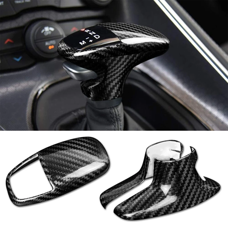 

Carbon Fiber Gear Shift Knob Cover Sticker Trim for Dodge Challenger Charger 2015-2020 Accessories