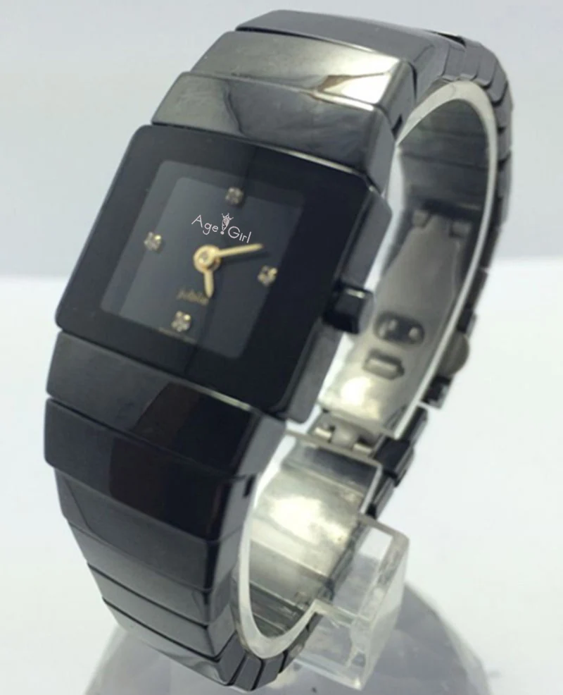 

Top New ClassicCeramic Square Watch for Women Mens Couple Clocks Black Quartz Wristwatches Montre Femme Ladies Watches