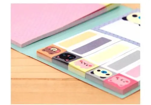 

2Pcs Pocket Sticky Notes Marker Flags Bookmark Memo Point It Cute Animals Mini Stikers