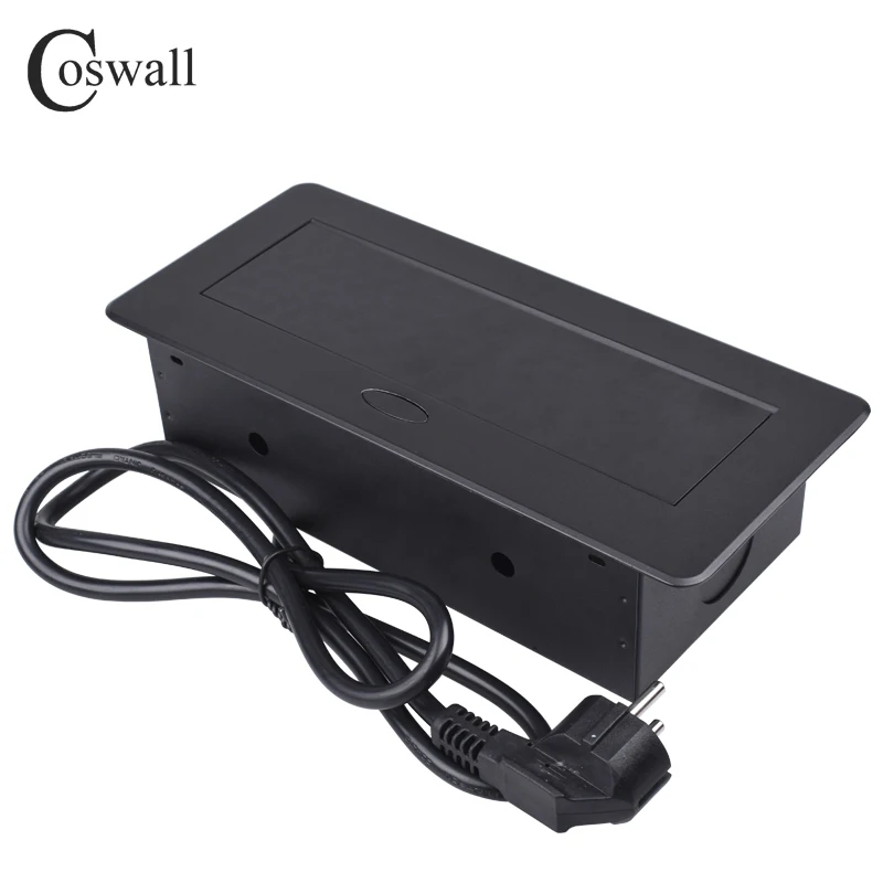 Пластина из цинкового сплава COSWALL медленно Бесшумная Выдвижная скрытая 3 розетки