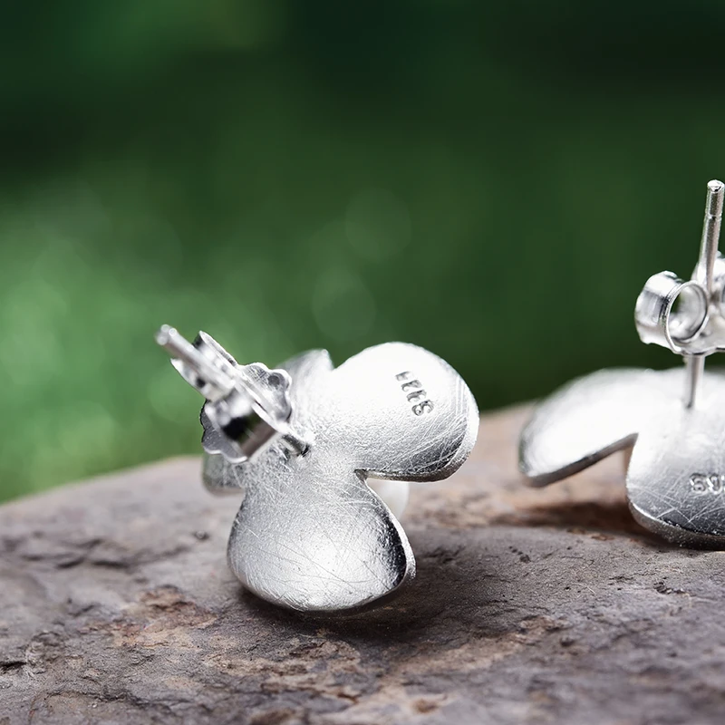 Lotus Fun реальные 925 стерлингового серебра серьги из натурального жемчуга хорошее