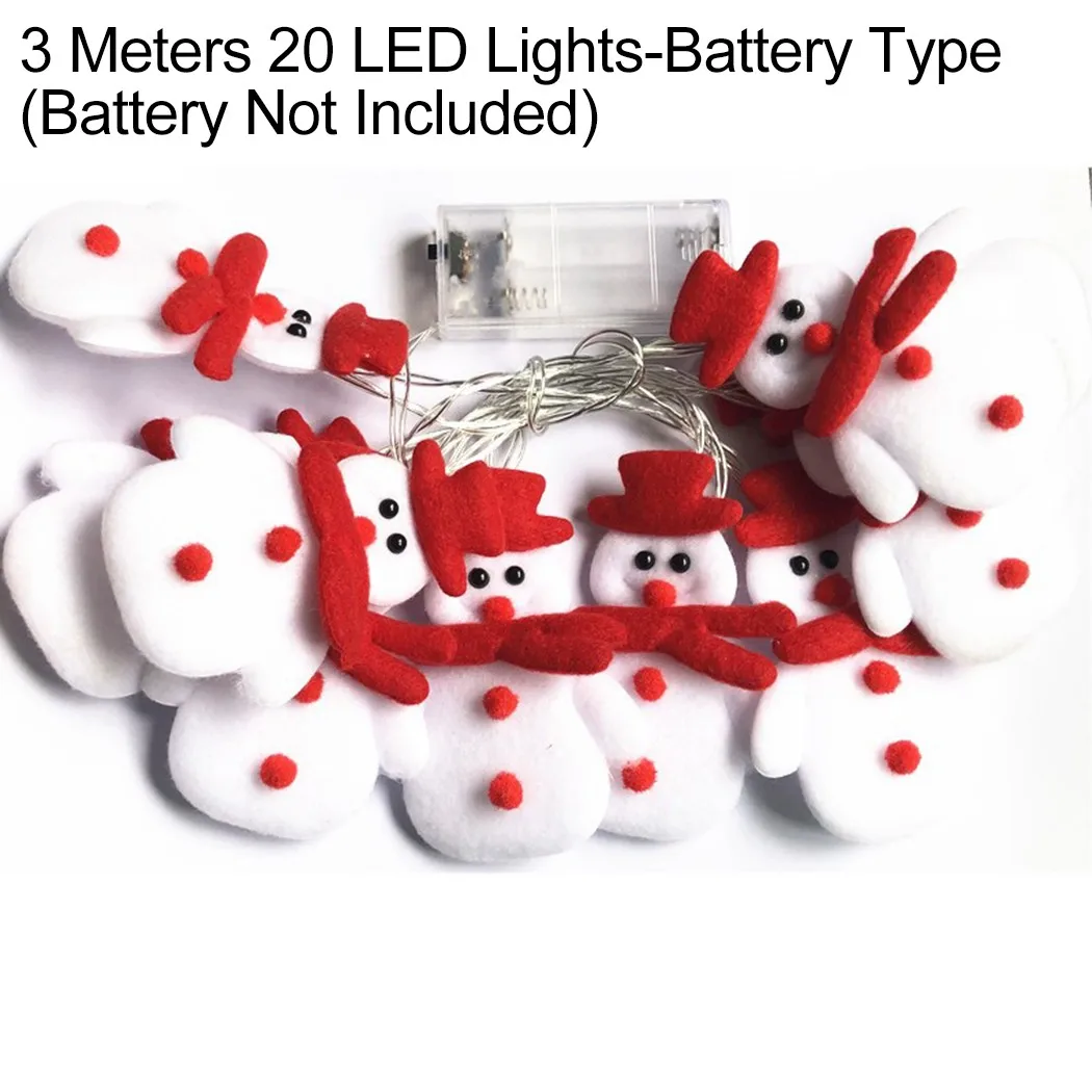 

1PC Christmas LED String Lights Santa Snowman Elk In/Outdoor Lights Party Tree Decor DIY Glow Party Supplies Festival Decoration