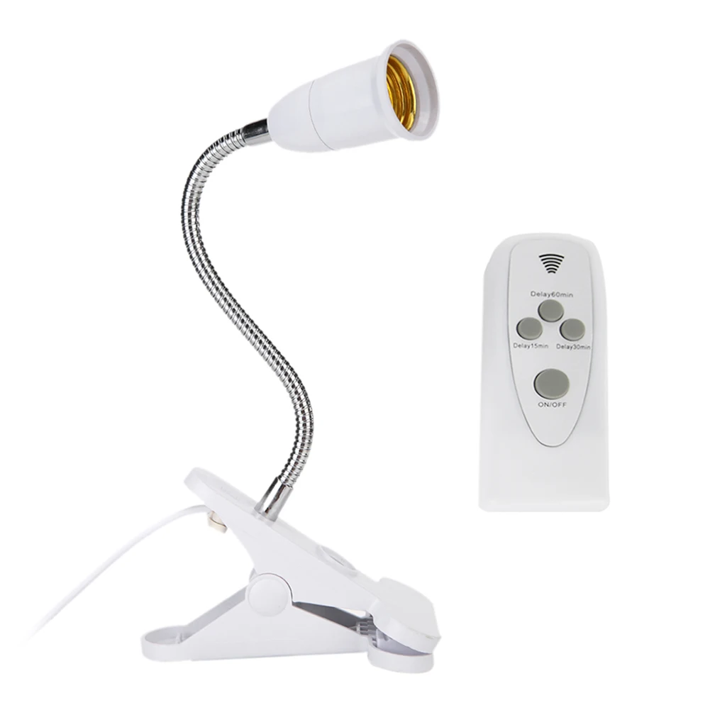 

1.7m Rotation Adjustable E27 Socket Clip-on LED Light Holder LED Light Base Wireless Remote Control Lamp Bulb Holder EU Plug