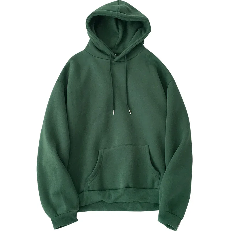 

Velvet Thickened Hooded Sweatshirt Women Casual Solid Long Sleeve Loose Pullover Tops Female Harajuku Green Blue Autumn Hoodies