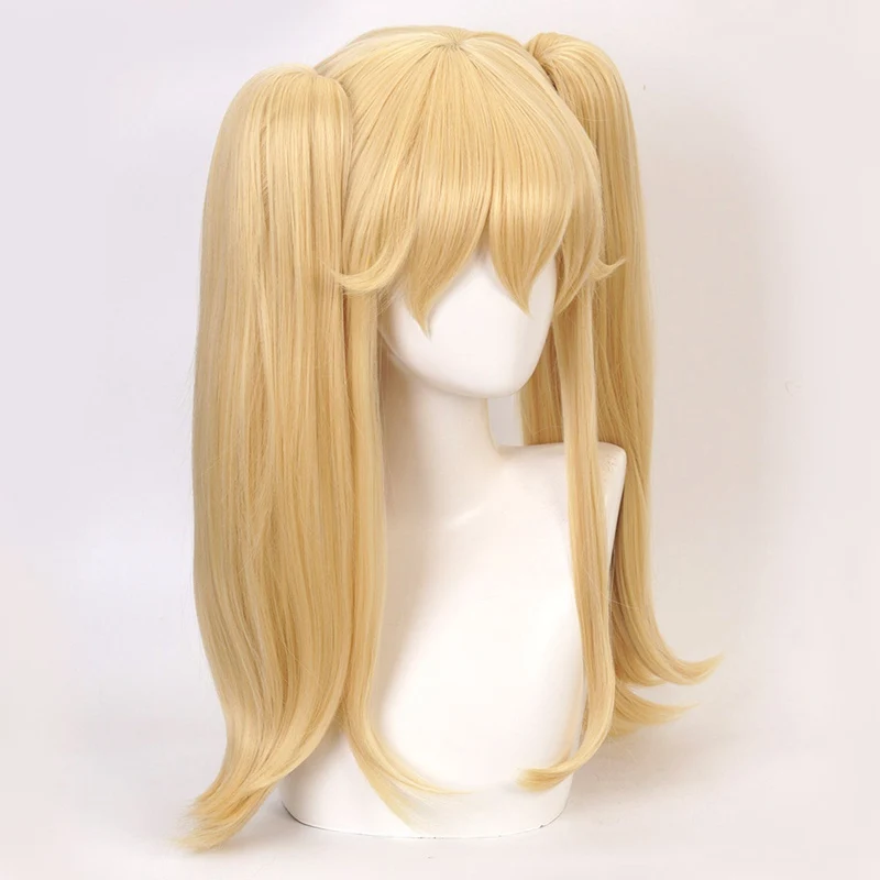 

Kakegurui Mary Saotome Meari Blonde Ponytail Hair Heat Resistant Cosplay Costume Wig + Silk Ribbon + Wig Cap
