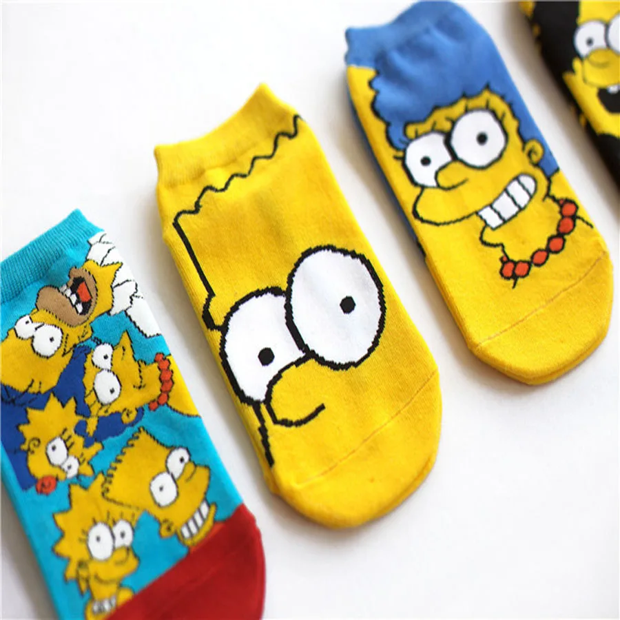 Новые модные носки женские повседневные милые с мультяшным рисунком