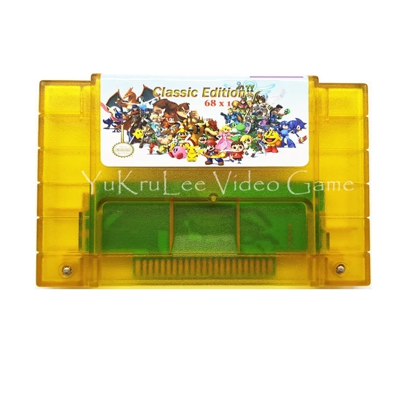 68 в 1, 16-битный картридж для видеоигр, карта памяти для Nintendo SFC/SNES US NTSC, английская версия