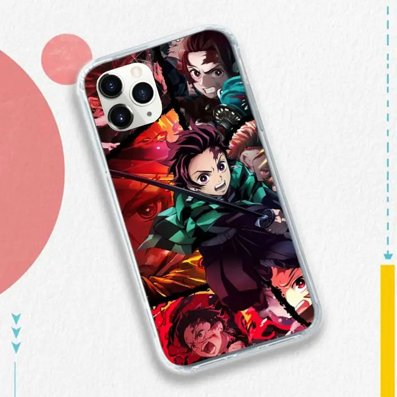 

Anime Demon Slayer Kimetsu Phone Case for iPhone 11 12 pro XS MAX 8 7 6 6S Plus X 5S SE 2020 XR