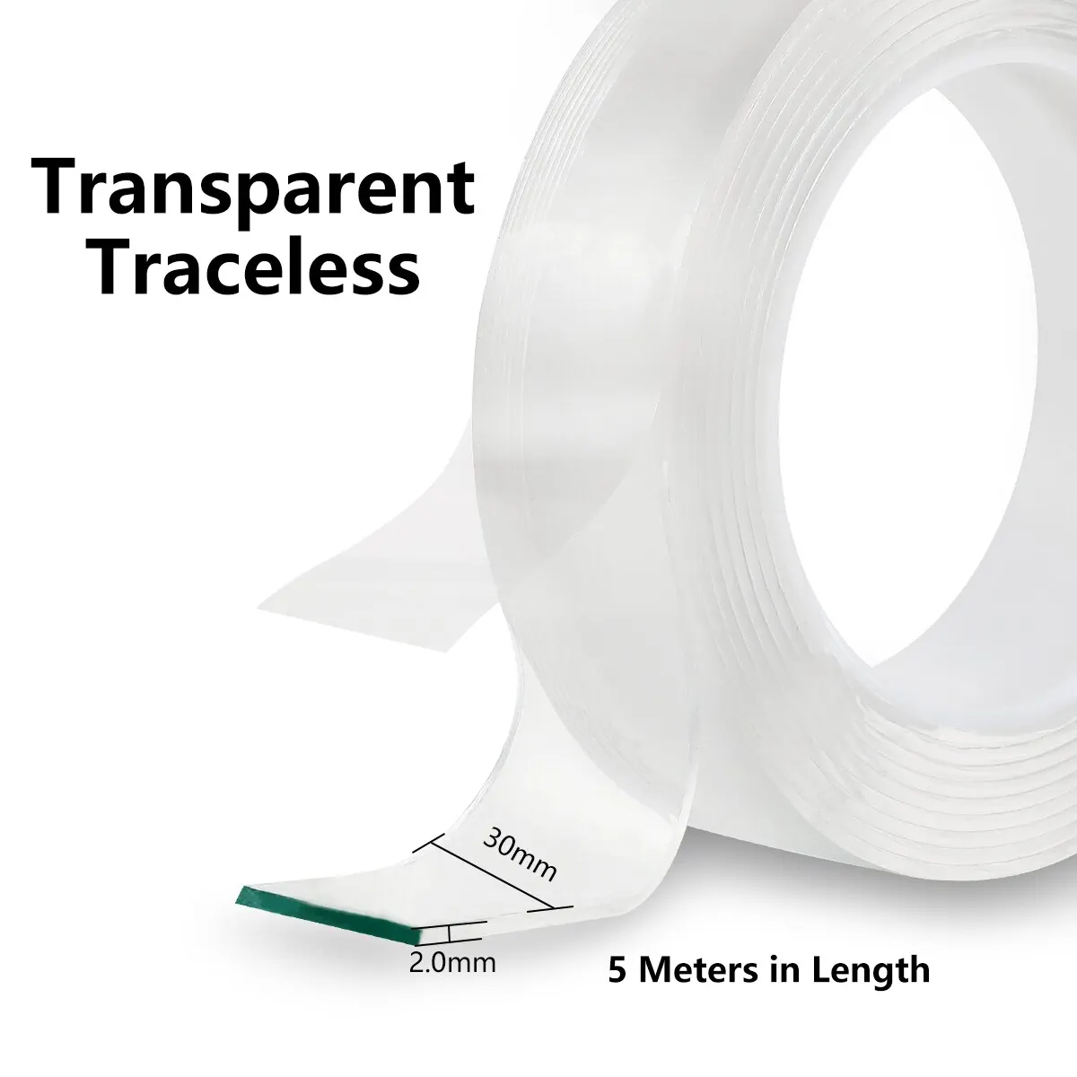 1/2/3/5m Removable And Reusable Double Sided Adhesive Nano Strong Traceless Tape Washable Transparent Anti Slip | Обустройство дома