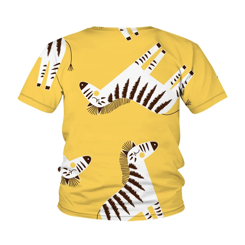 

2021 3D Cartoon Shirts Funny Cartoon zebra Cute Boys T-Shirt Kid Tops 4-14 Years Children 2021 Summer Short Sleeve Tee Teen Tops