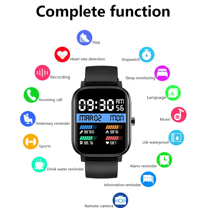 

2021 Smart Watch Men Full Touch Bluetooth Call Dial Blood Pressur Fitness Tracker waterproof Women Smartwatch for Android IOS