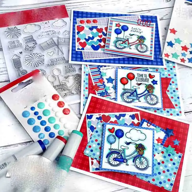 

Bicycle Flowers Balloon Star Metal Cutting Dies and Rubber Stamps Scrapbooking DIY Stencil Album Make Template Decor Model Craft
