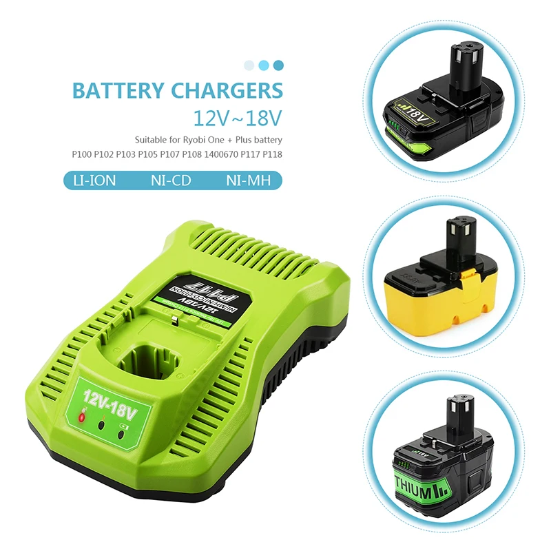 Сменное зарядное устройство Ryobi P117 для литий-ионных никель-кадмиевых