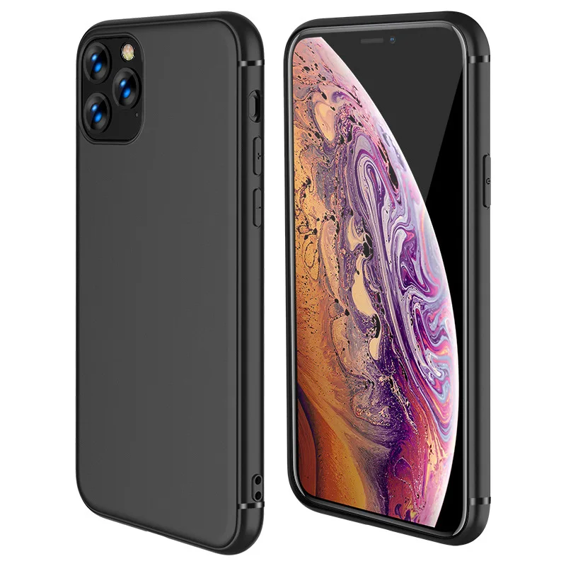 Черный мягкий матовый чехол из ТПУ для Iphone 11 Pro Max X XS 6 6S 7 8 Plus ультратонкий защитный