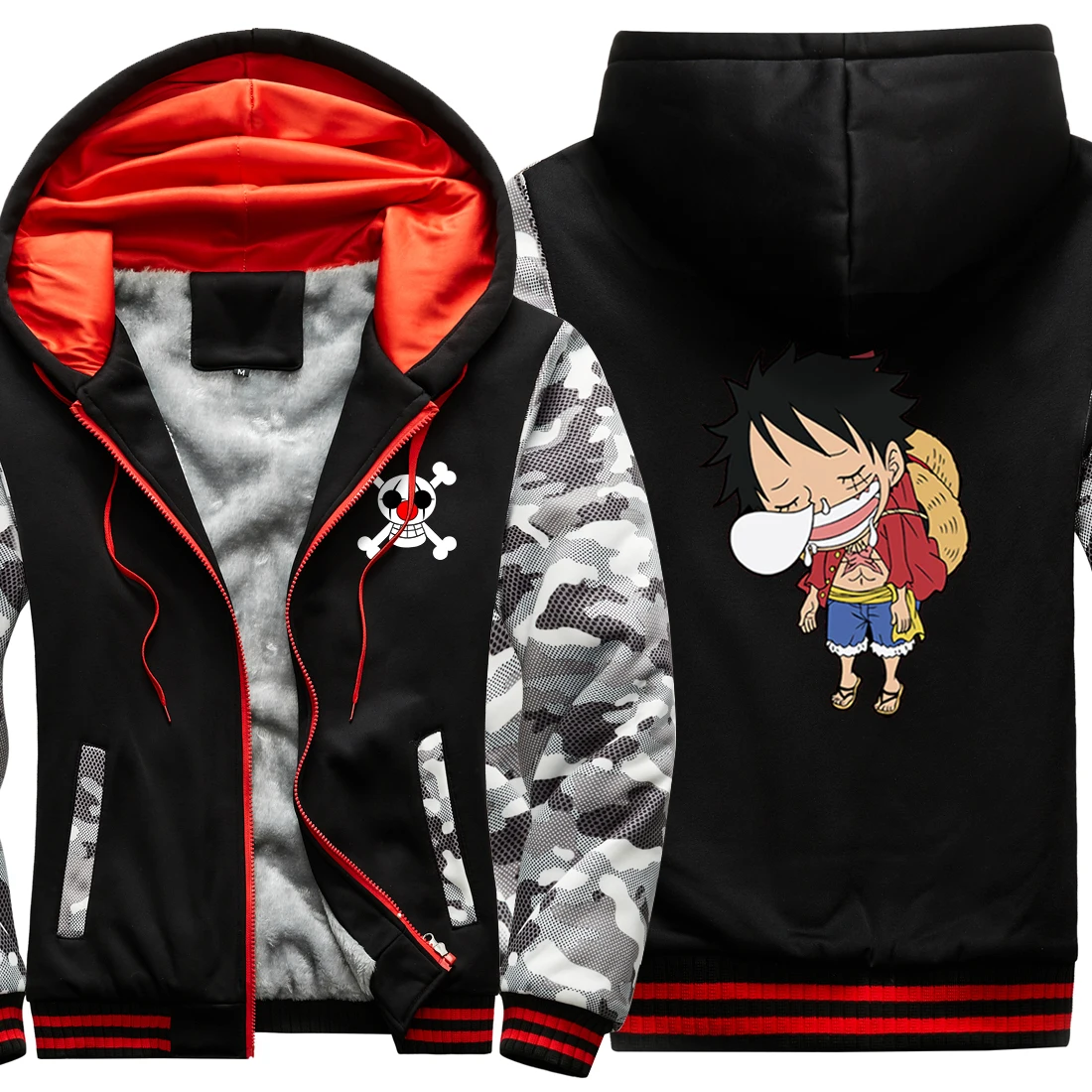 

Luffy цельный Камуфляжный реглан утепленные куртки мужские темно-синие корейский стиль с капюшоном повседневные спортивные костюмы Ретро Ул...